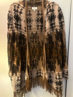 Lucky Brand Western Fringe Sweater Large